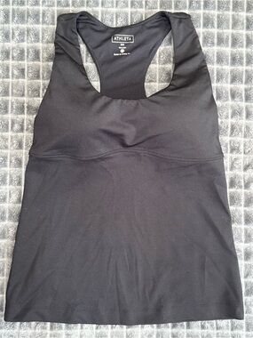 ❤️ Athleta 34A Black Racerback Tank Top Shirt Athletic Gym Wear Flaw (B7)